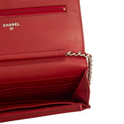 Picture of Chanel Cross Body Camellia - Wallet On Chain in Red, Lambskin Leather