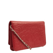 Picture of Chanel Cross Body Camellia - Wallet On Chain in Red, Lambskin Leather