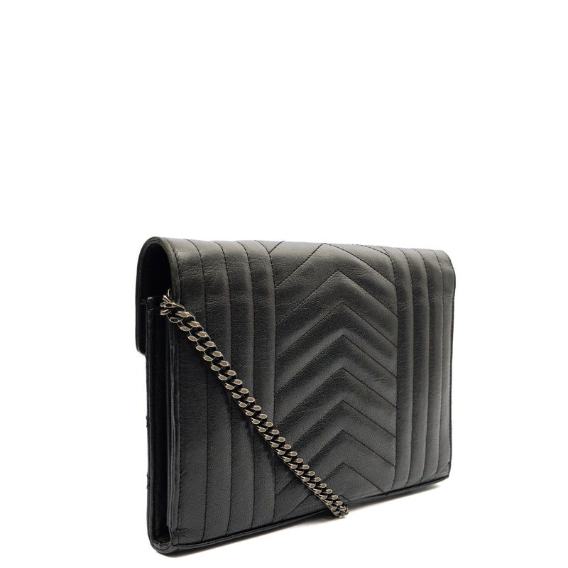 Picture of Saint Laurent Cross Body Envelope Shoulder Bag - Small in Black, Leather