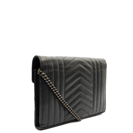 Picture of Saint Laurent Cross Body Envelope Shoulder Bag - Small in Black, Leather