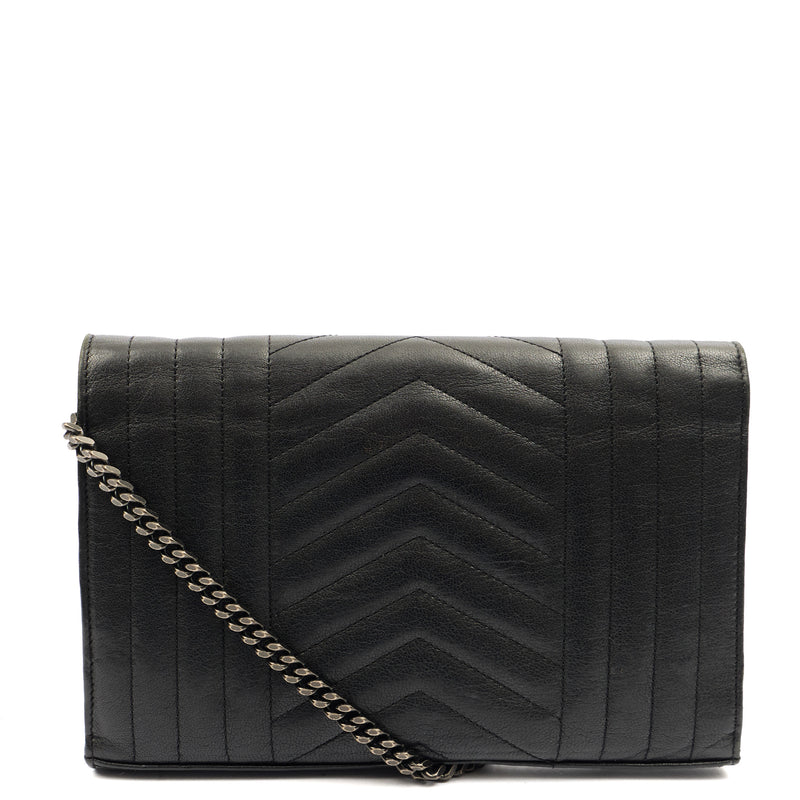 Picture of Saint Laurent Cross Body Envelope Shoulder Bag - Small in Black, Leather