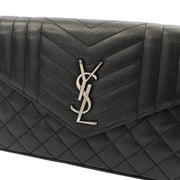 Picture of Saint Laurent Cross Body Envelope Shoulder Bag - Small in Black, Leather