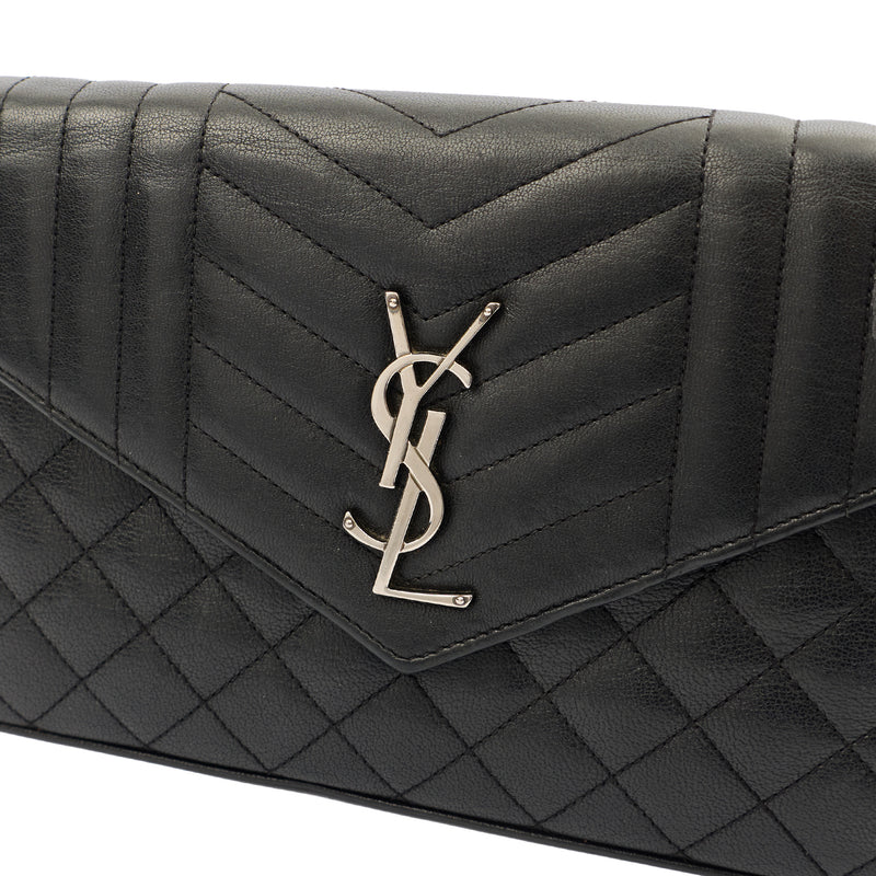 Picture of Saint Laurent Cross Body Envelope Shoulder Bag - Small in Black, Leather