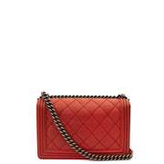 Picture of Chanel Shoulder Bag Boy - Medium in Red, Calfskin Leather