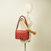 Picture of Chanel Shoulder Bag Boy - Medium in Red, Calfskin Leather