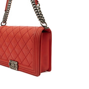 Picture of Chanel Shoulder Bag Boy - Medium in Red, Calfskin Leather