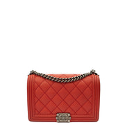 Picture of Chanel Shoulder Bag Boy - Medium in Red, Calfskin Leather