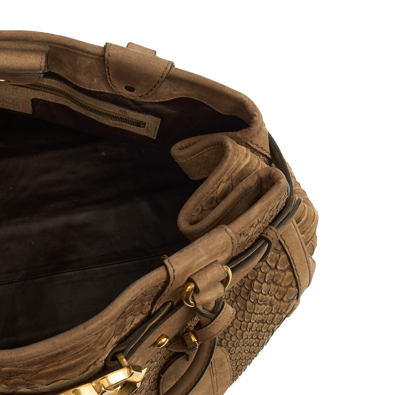 Picture of Gucci Tote GG Running Tote in Brown, Python Leather