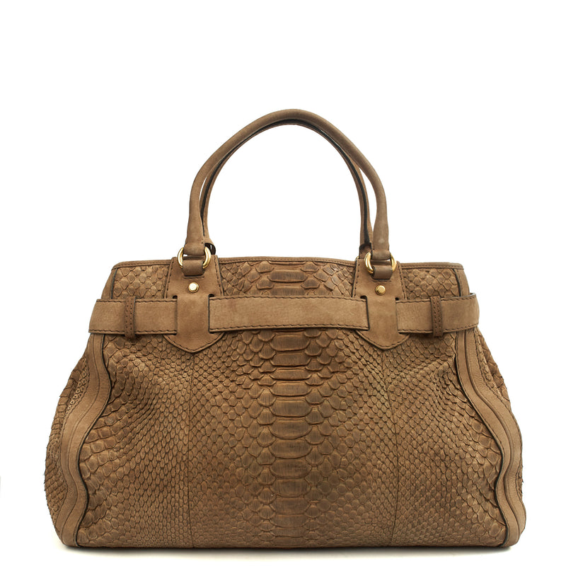 Picture of Gucci Tote GG Running Tote in Brown, Python Leather