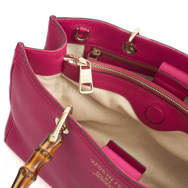Picture of Gucci Tote Bamboo Shopper  in Pink, Leather