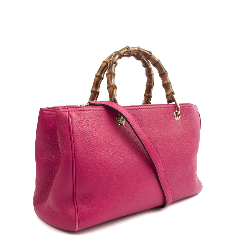 Picture of Gucci Tote Bamboo Shopper  in Pink, Leather