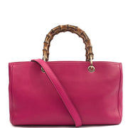 Picture of Gucci Tote Bamboo Shopper  in Pink, Leather
