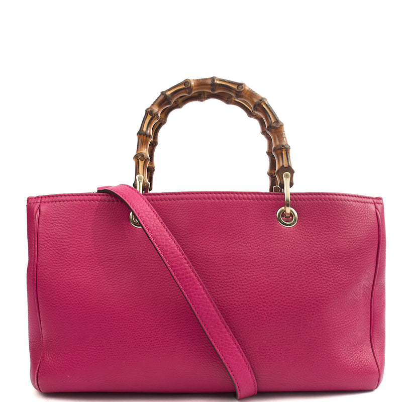 Picture of Gucci Tote Bamboo Shopper  in Pink, Leather
