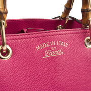 Picture of Gucci Tote Bamboo Shopper  in Pink, Leather