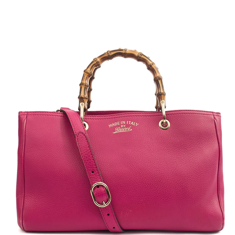 Picture of Gucci Tote Bamboo Shopper  in Pink, Leather