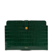 Picture of Mulberry Clutch Studded Pouch in Jungle Green, Exotic Effect Leather