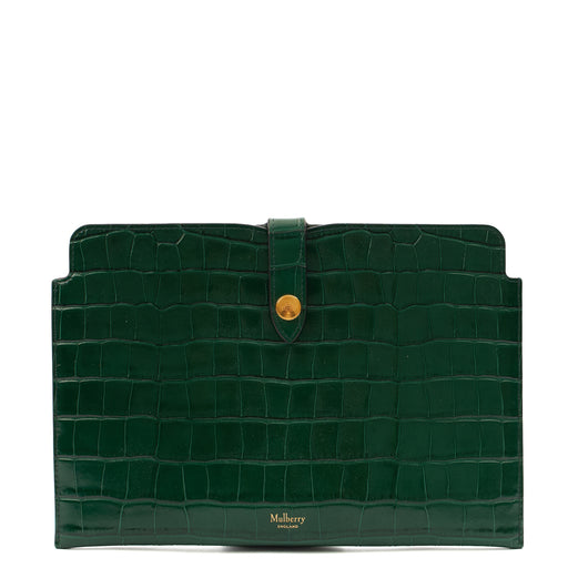 Picture of Mulberry Clutch Studded Pouch in Jungle Green, Exotic Effect Leather