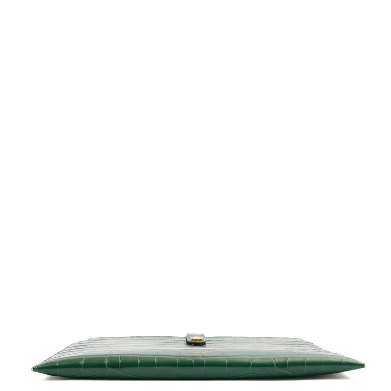 Picture of Mulberry Clutch Studded Pouch in Jungle Green, Exotic Effect Leather