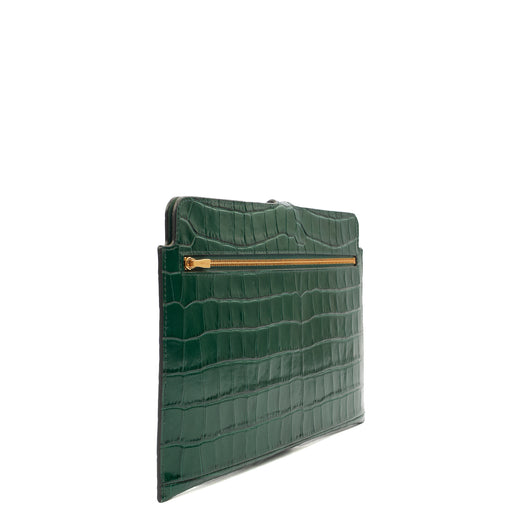 Picture of Mulberry Clutch Studded Pouch in Jungle Green, Exotic Effect Leather