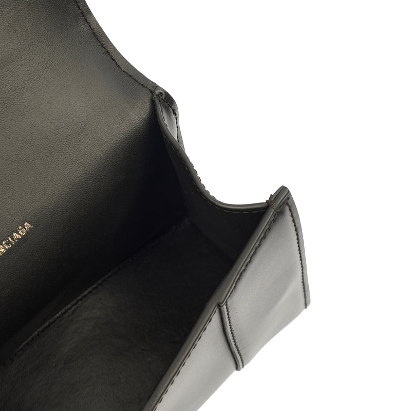 Picture of Balenciaga Top Handle Hourglass Top Handle XS in Black, Veau (Calfskin)