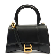 Picture of Balenciaga Top Handle Hourglass Top Handle XS in Black, Veau (Calfskin)