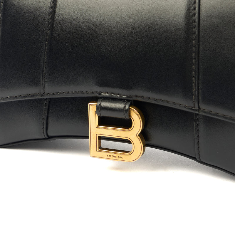 Picture of Balenciaga Top Handle Hourglass Top Handle XS in Black, Veau (Calfskin)