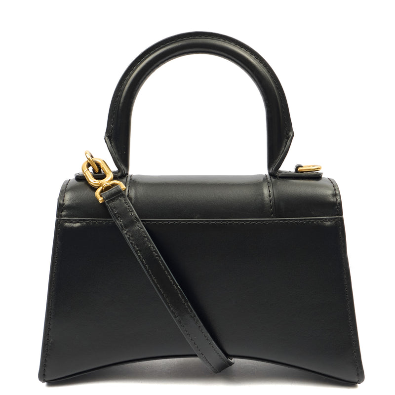 Picture of Balenciaga Top Handle Hourglass Top Handle XS in Black, Veau (Calfskin)
