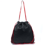 Picture of Victoria Beckham Tote Drawstring Bucket Bag in Black, Leather
