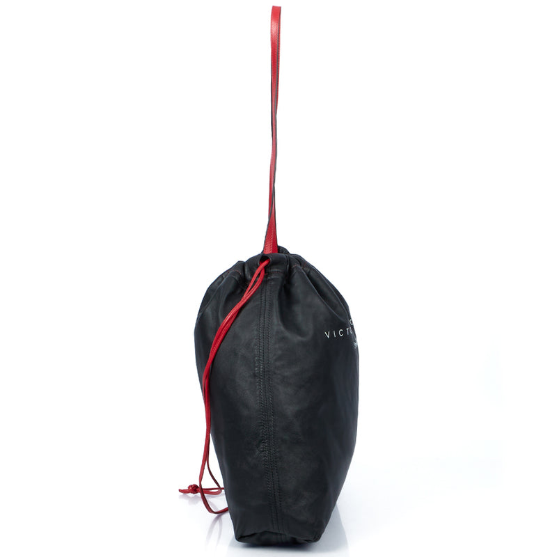 Picture of Victoria Beckham Tote Drawstring Bucket Bag in Black, Leather