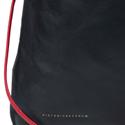Picture of Victoria Beckham Tote Drawstring Bucket Bag in Black, Leather