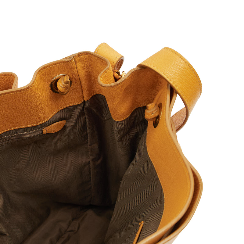 Picture of Mulberry Bucket Bag Poppy in Yellow, Leather