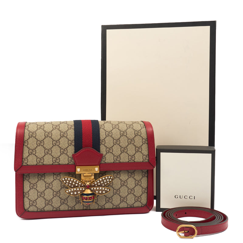 Picture of Gucci Cross Body Queen Margaret in GG Supreme, Leather