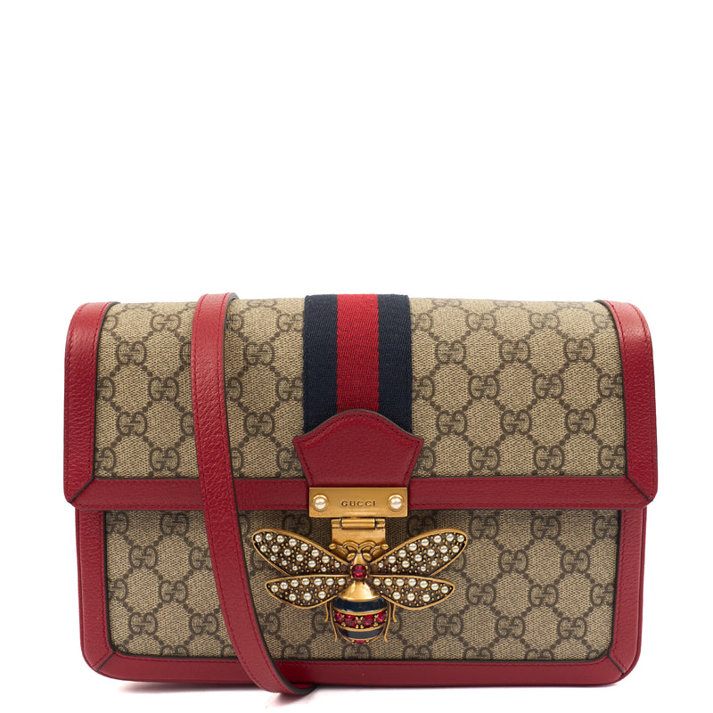Picture of Gucci Cross Body Queen Margaret in GG Supreme, Leather