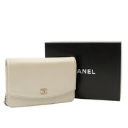 Picture of Chanel Cross Body Wallet on Chain in Metallic, Caviar Leather