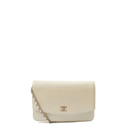 Picture of Chanel Cross Body Wallet on Chain in Metallic, Caviar Leather