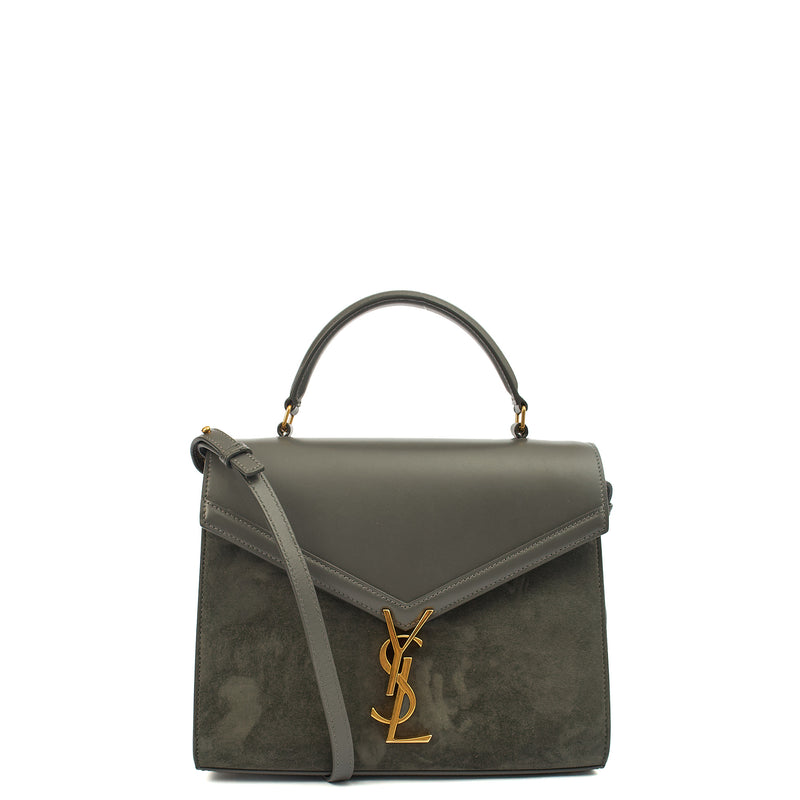 Picture of Saint Laurent Top Handle Cassandra Top Handle - Medium in Grey, Leather