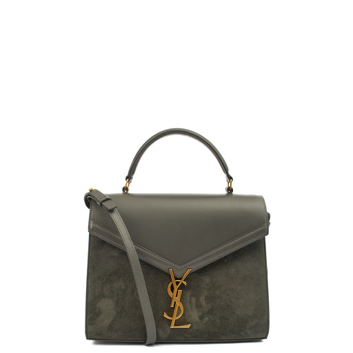 Picture of Saint Laurent Top Handle Cassandra Top Handle - Medium in Grey, Leather