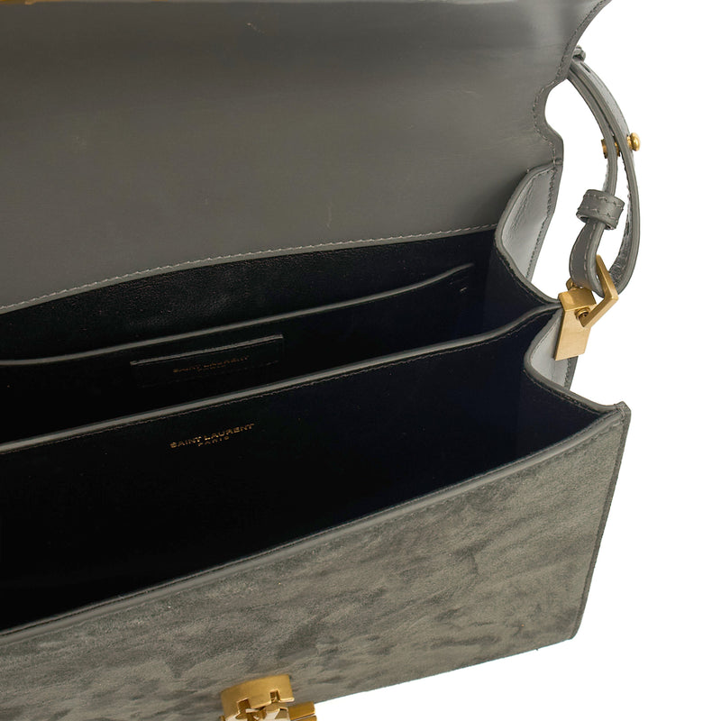Picture of Saint Laurent Top Handle Cassandra Top Handle - Medium in Grey, Leather