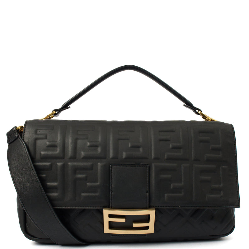 Picture of Fendi Cross Body Baguette - Large in Black, Leather