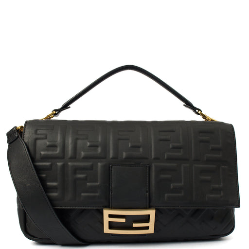 Picture of Fendi Cross Body Baguette - Large in Black, Leather