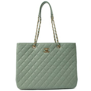 Picture of Chanel Tote Tote in Blue, Caviar Leather