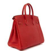 Picture of Hermes Tote Birkin 25 in Rouge Garance, Togo Leather