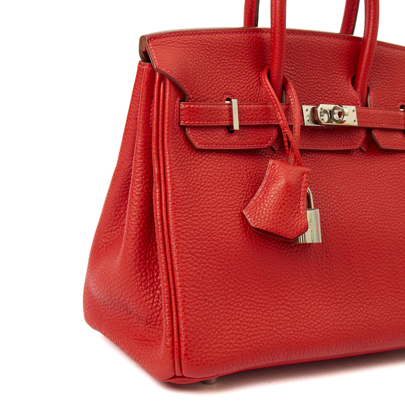 Picture of Hermes Tote Birkin 25 in Rouge Garance, Togo Leather