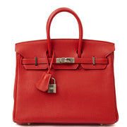 Picture of Hermes Tote Birkin 25 in Rouge Garance, Togo Leather