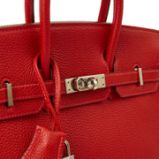 Picture of Hermes Tote Birkin 25 in Rouge Garance, Togo Leather