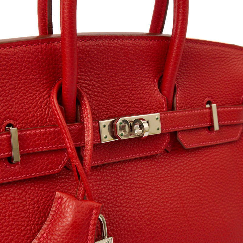 Picture of Hermes Tote Birkin 25 in Rouge Garance, Togo Leather