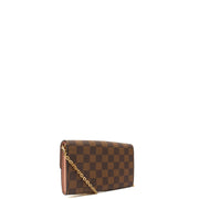 Picture of Louis Vuitton Cross Body Croisette Wallet on Chain in Damier Ebene, Canvas