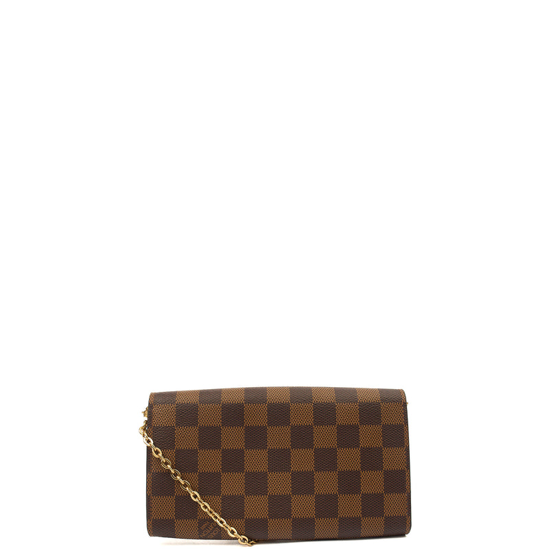Picture of Louis Vuitton Cross Body Croisette Wallet on Chain in Damier Ebene, Canvas
