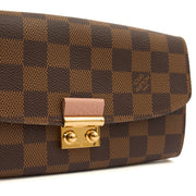 Picture of Louis Vuitton Cross Body Croisette Wallet on Chain in Damier Ebene, Canvas