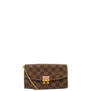 Picture of Louis Vuitton Cross Body Croisette Wallet on Chain in Damier Ebene, Canvas